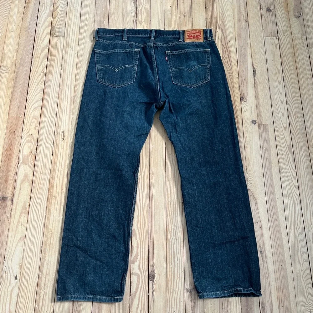 Levi Strauss Co 505 Mens Dark Wash Jeans W40 L32 Straight Fit Denim Pants casual